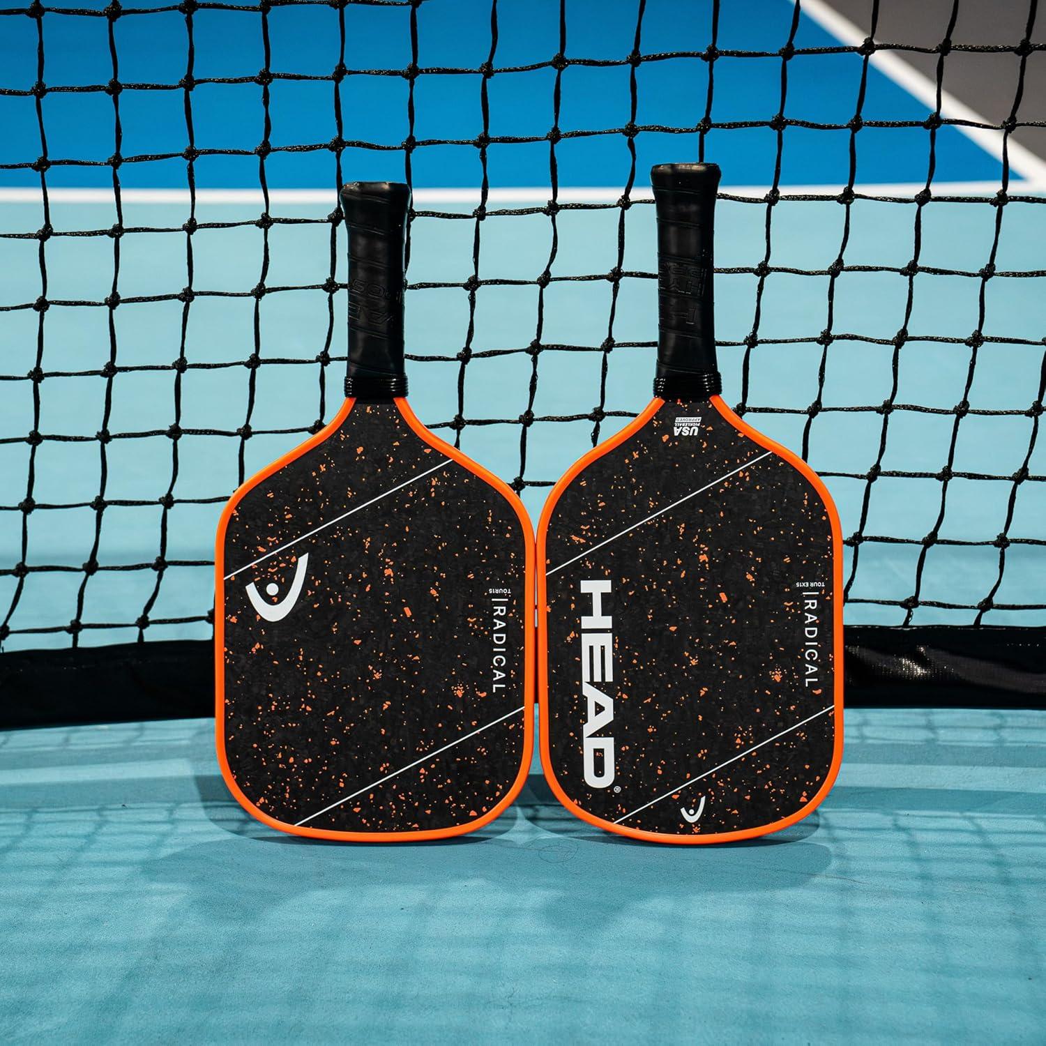 imageHEAD Kickstarter Pickleball Paddle Beginner Friendly Fiberglass Face Elongated Shape BlueBlack