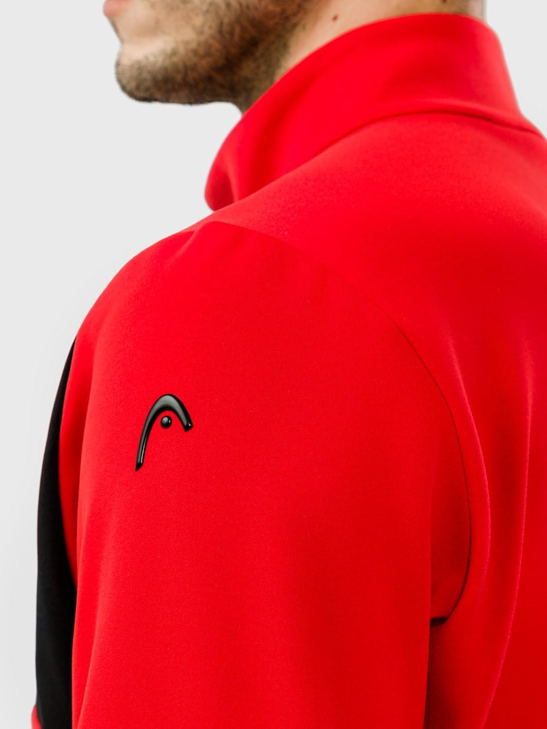imageHEAD Mens Martin Full Zip Midlayer Power Stretch QuickDry Performance Regular FitRed Black