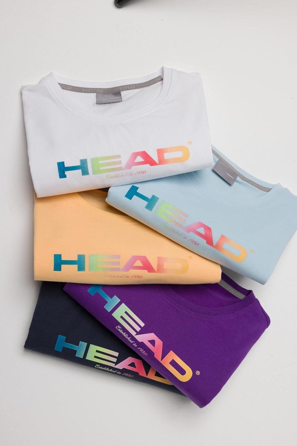 imageHEAD Womens Rainbow TShirt MoistureWicking Logo Tee with Stretch Cotton Blend for Sport and Everyday WearWhite