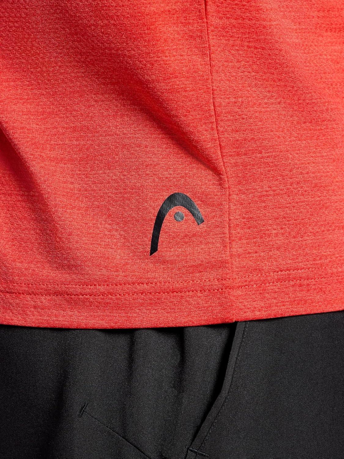 imageHead Mens Apexnext Crewneck TShirt Standard Fit Midweight Stretch Flex Motion Performance MaterialPoppy Red Heather