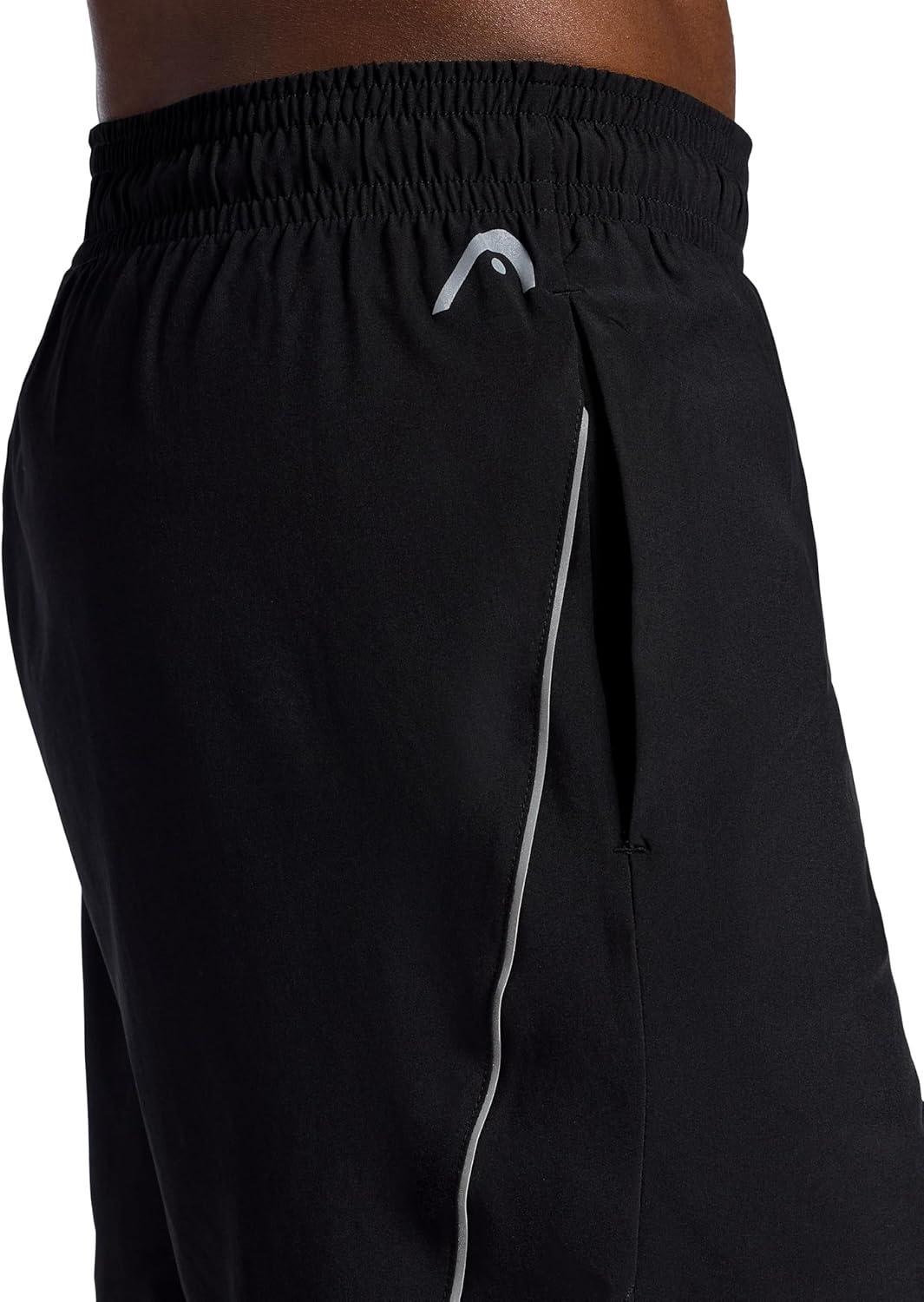 imageHead Mens Crosscourt Short Standard Fit 7 Inseam Stretch Lightweight Material MoistureWickingBlack