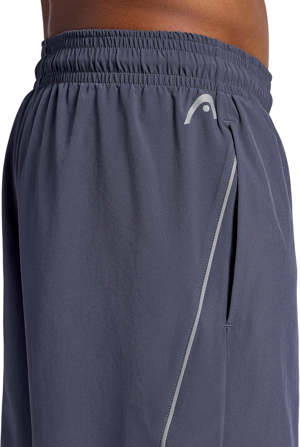 imageHead Mens Crosscourt Short Standard Fit 7 Inseam Stretch Lightweight Material MoistureWickingCool Grey