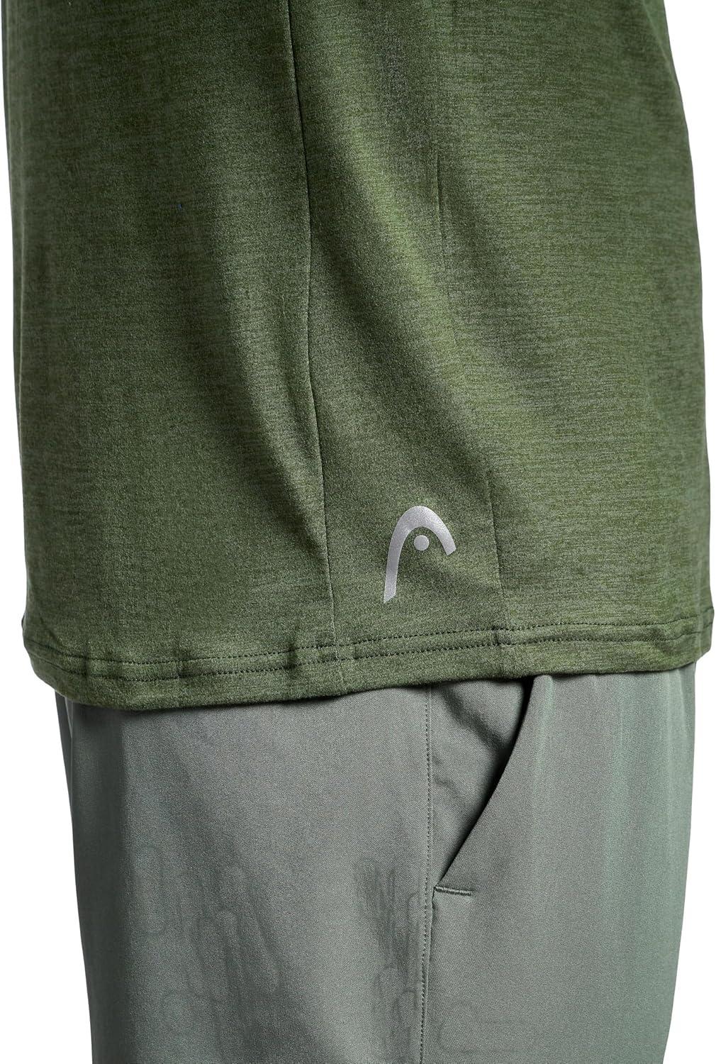 imageHead Mens Guard Long Sleeve Crewneck Top Relaxed Fit Stretch Midweight MaterialSwiss Army Green Heather