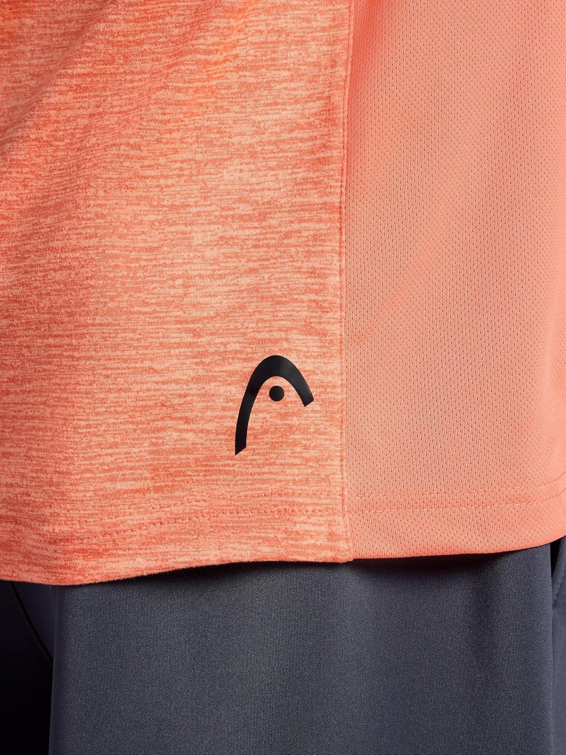imageHead Mens Short Sleeve Active Crewneck TShirt Standard Fit Midweight Peached Stretch MaterialLiving Coral Heather