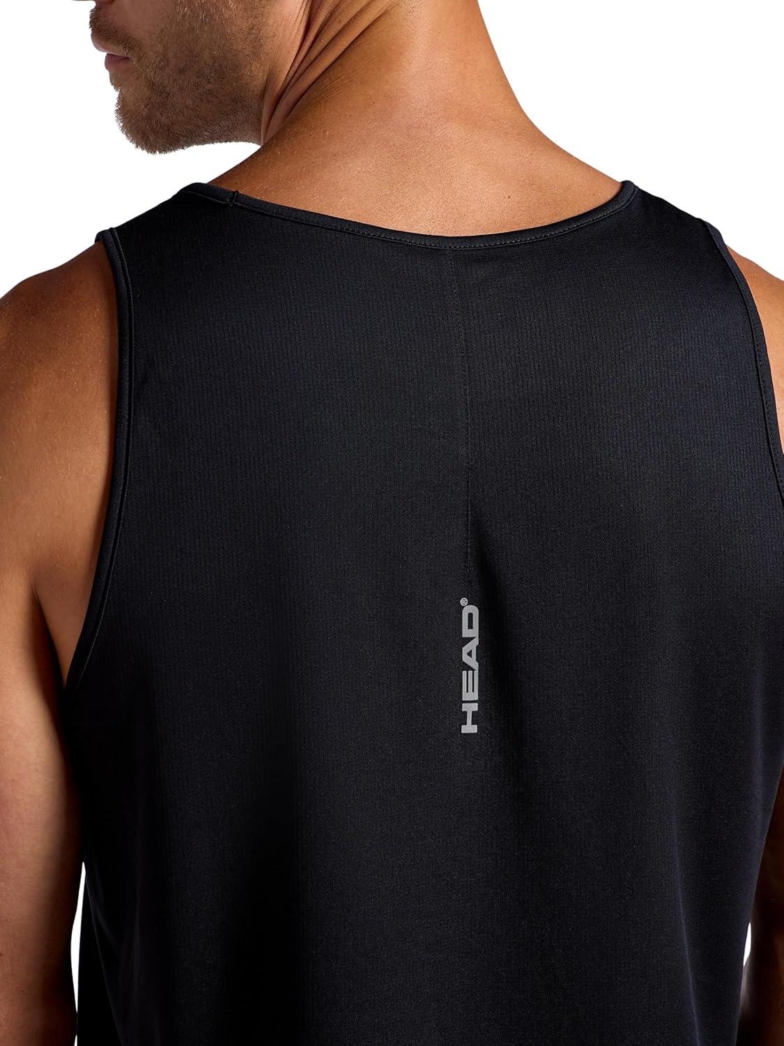 imageHead Mens Spin Serve Hypertek Scoopneck Tanktop Standard Fit Lightweight and BreathableBlack