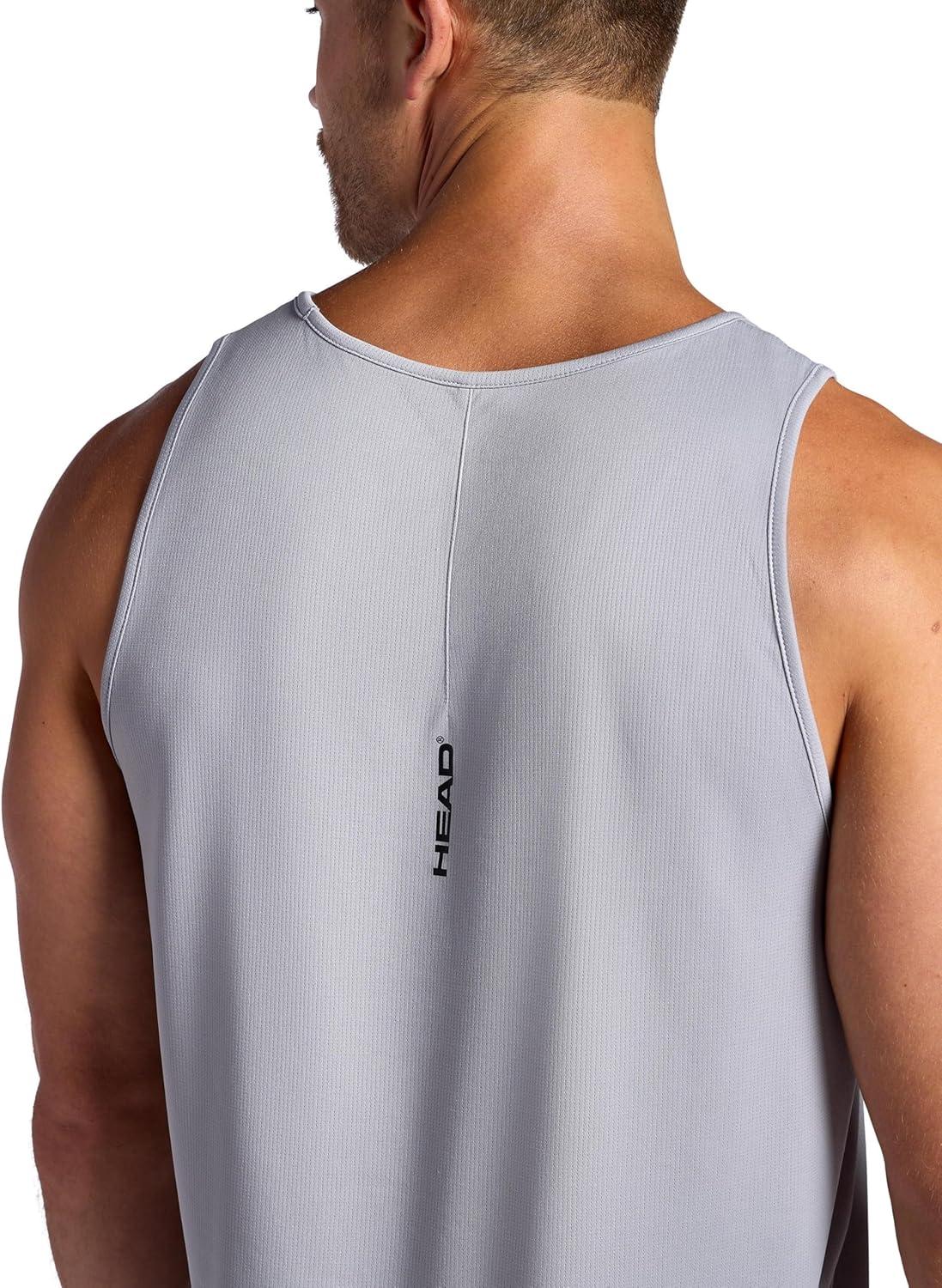 imageHead Mens Spin Serve Hypertek Scoopneck Tanktop Standard Fit Lightweight and BreathableSleet