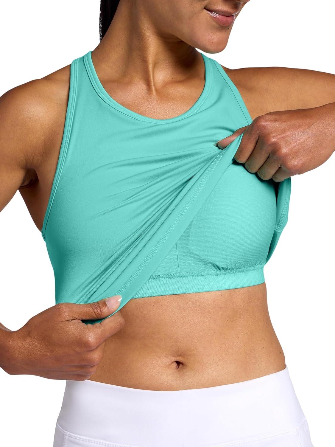 imageHead Womens Advantage Bra Tank Top Slim Fit Stretch Lightweight Material MoistureWicking Builtin BraMint