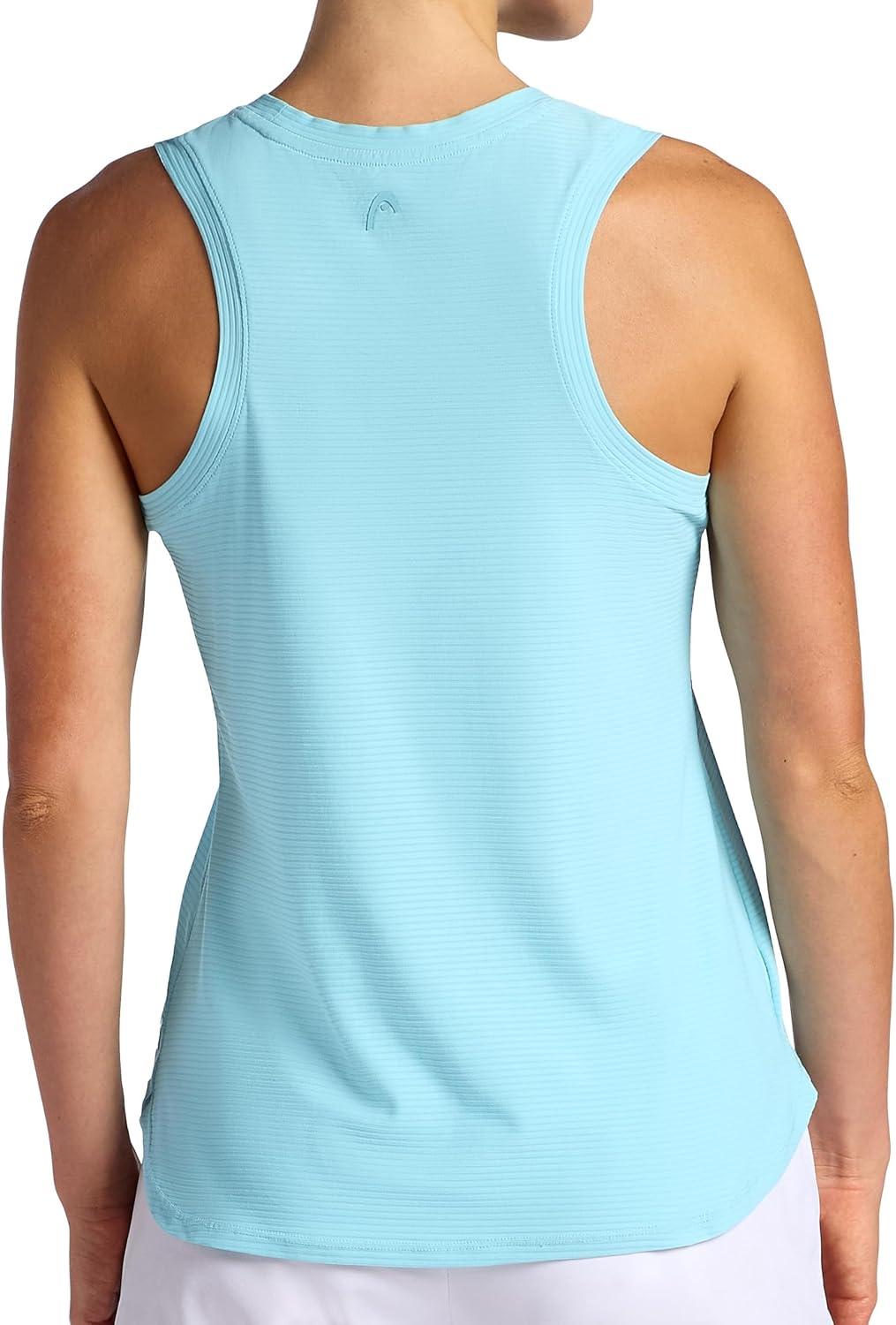 imageHead Womens Shadow Stripe Tank Top Slim Fit Stretch Lightweight MaterialAquatic
