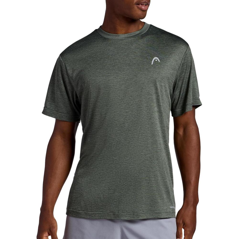 imageHEAD Mens Crewneck Gym Training amp Workout TShirt Short Sleeve Activewear TopDuck Green Heather