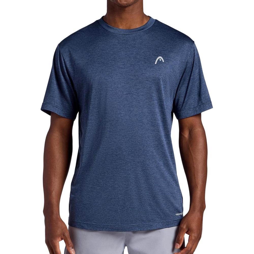 imageHEAD Mens Crewneck Gym Training amp Workout TShirt Short Sleeve Activewear TopNavy Blue