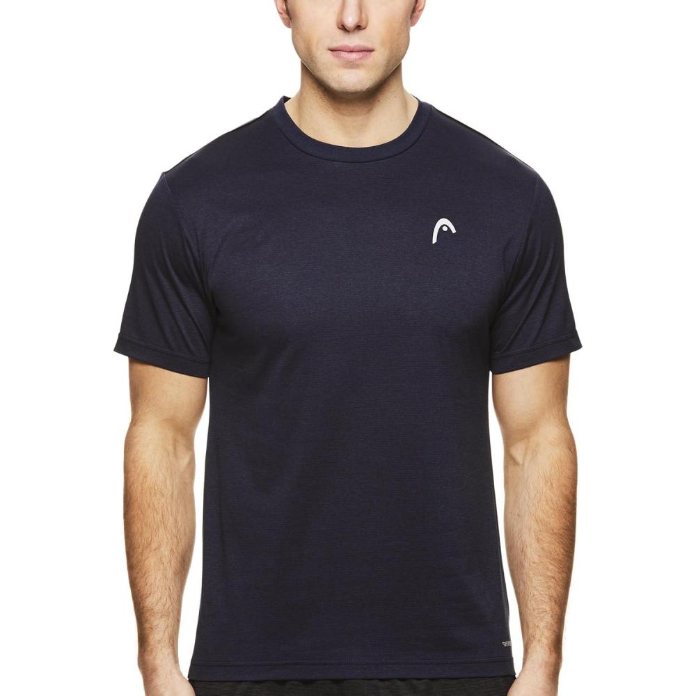 imageHEAD Mens Crewneck Gym Training amp Workout TShirt Short Sleeve Activewear TopNavy Heather
