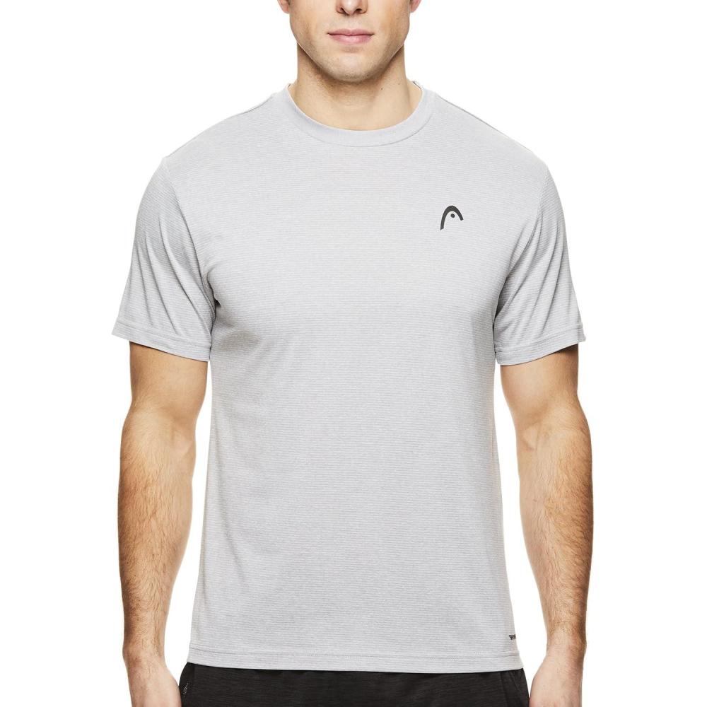 imageHEAD Mens Crewneck Gym Training amp Workout TShirt Short Sleeve Activewear TopSleet Heather