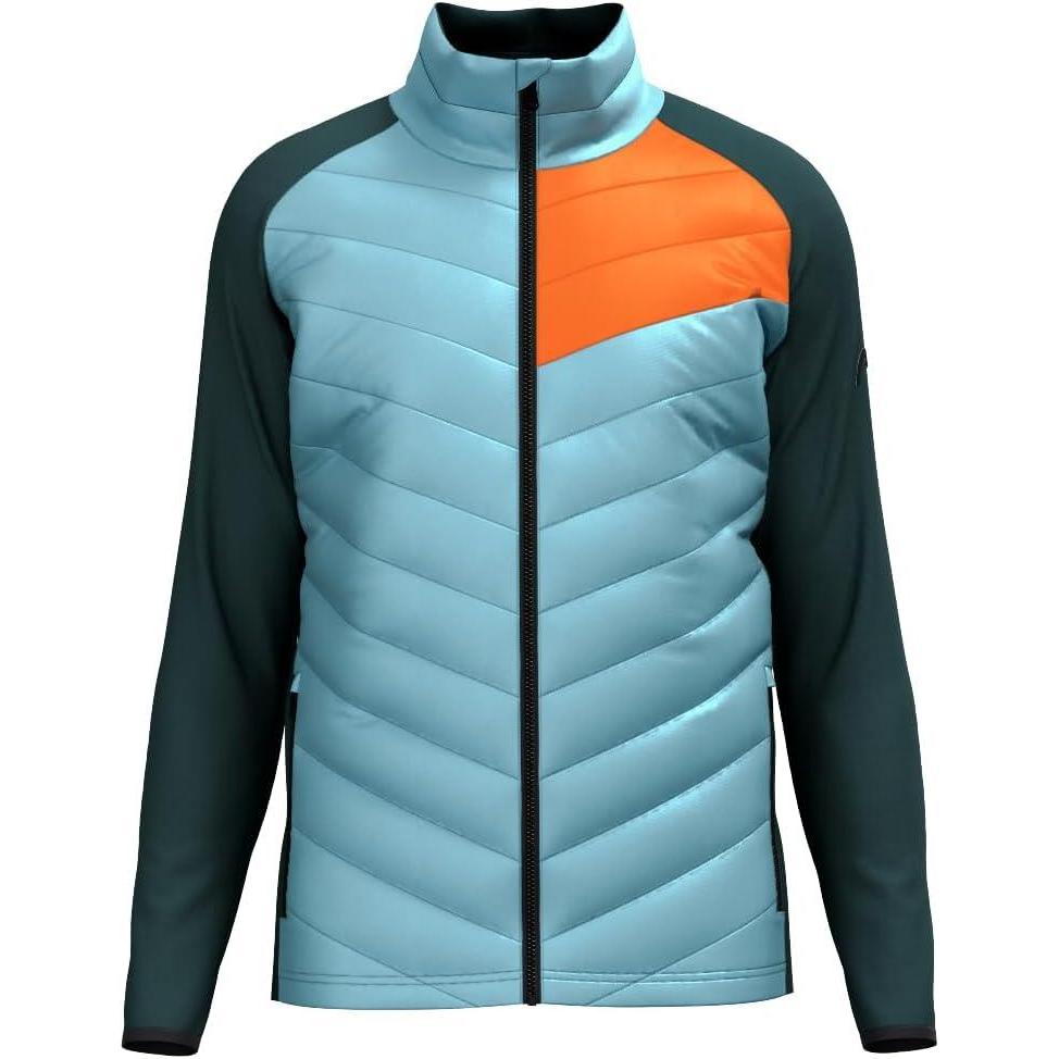 imageHEAD Mens Dolomiti FZ Midlayer Jacket PrimaLoft ThermoPlume Hybrid Insulation Stretch ComfortDark Teal Sky Blue