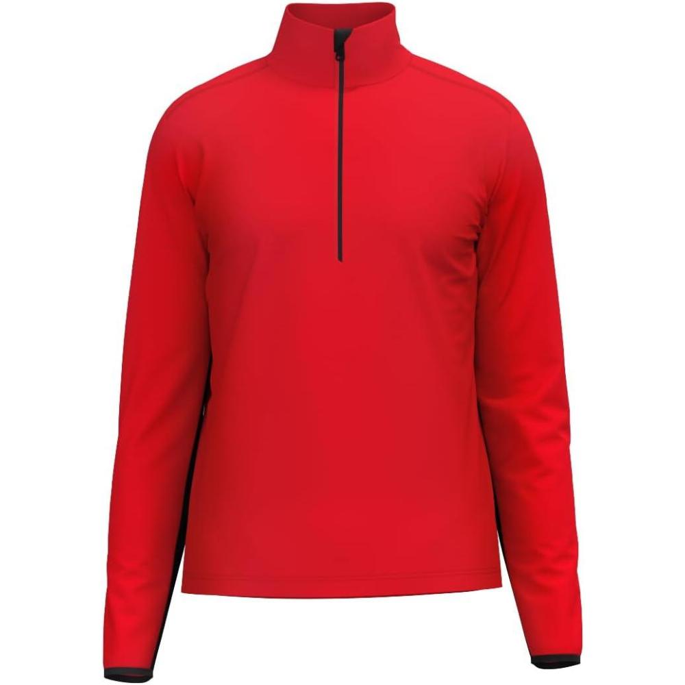 imageHEAD Mens Marty Half Zip Ski Midlayer Stretch Performance Fleece Regular Fit Aprs Ski amp OnMountain LayerRed Black