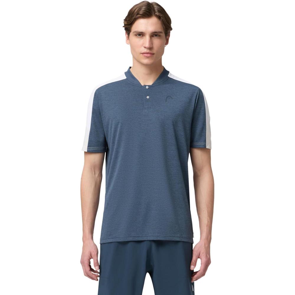 imageHEAD Mens Performance Tech Polo Shirt Moisture Wicking Athletic Polo with Breathable Mesh Panels and Stretch ComfortNavy