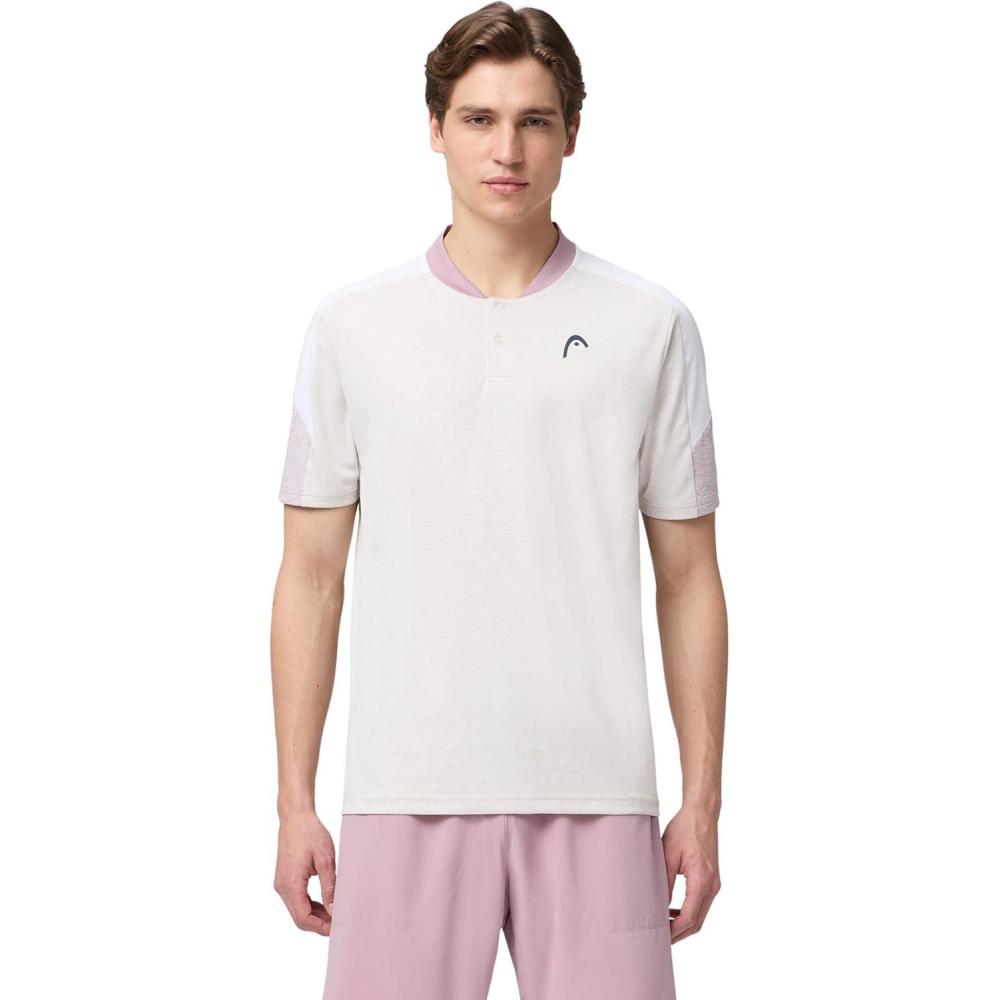 imageHEAD Mens Performance Tech Polo Shirt Moisture Wicking Athletic Polo with Breathable Mesh Panels and Stretch ComfortWhite