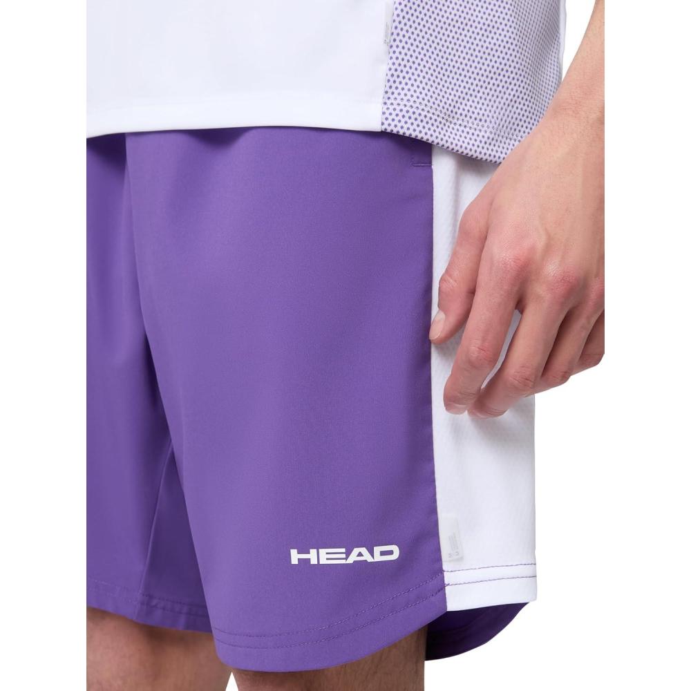 imageHEAD Mens Power Performance Shorts 4Way Stretch Woven Athletic Shorts with Breathable Mesh PanelsPurpleWhite