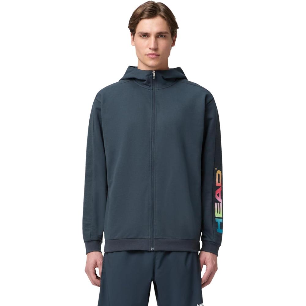 imageHEAD Mens Rally Full Zip Hoodie Cotton Blend French Terry Jacket with Lined Hood and Modern Athletic DesignNavy