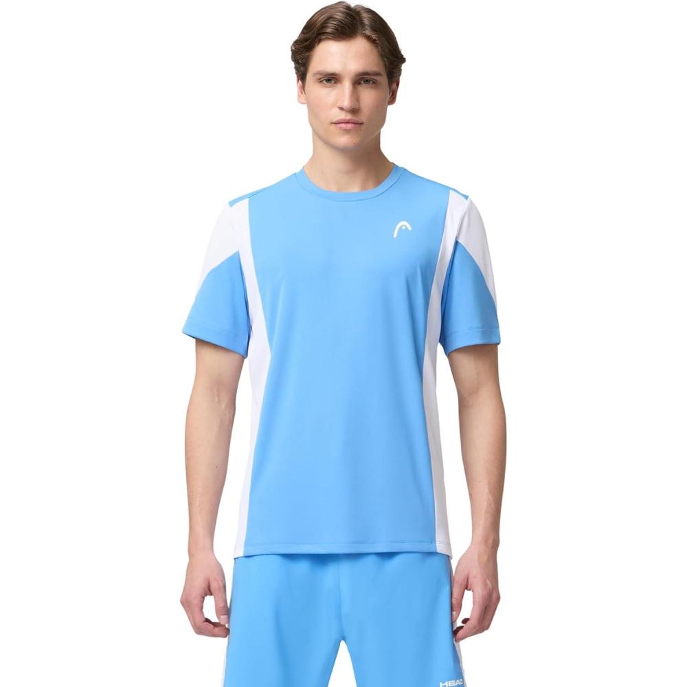 imageHEAD Mens Slice TShirt Lightweight MoistureWicking Athletic Tennis Shirt with Breathable Mesh PanelsAirforce Blue White