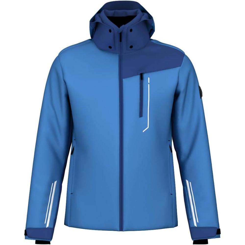 imageHEAD Mens Supershape Insulated Ski Jacket  Waterproof Stretch Fabric Detachable Hood amp Snow GaiterFrench Blue  Admiral
