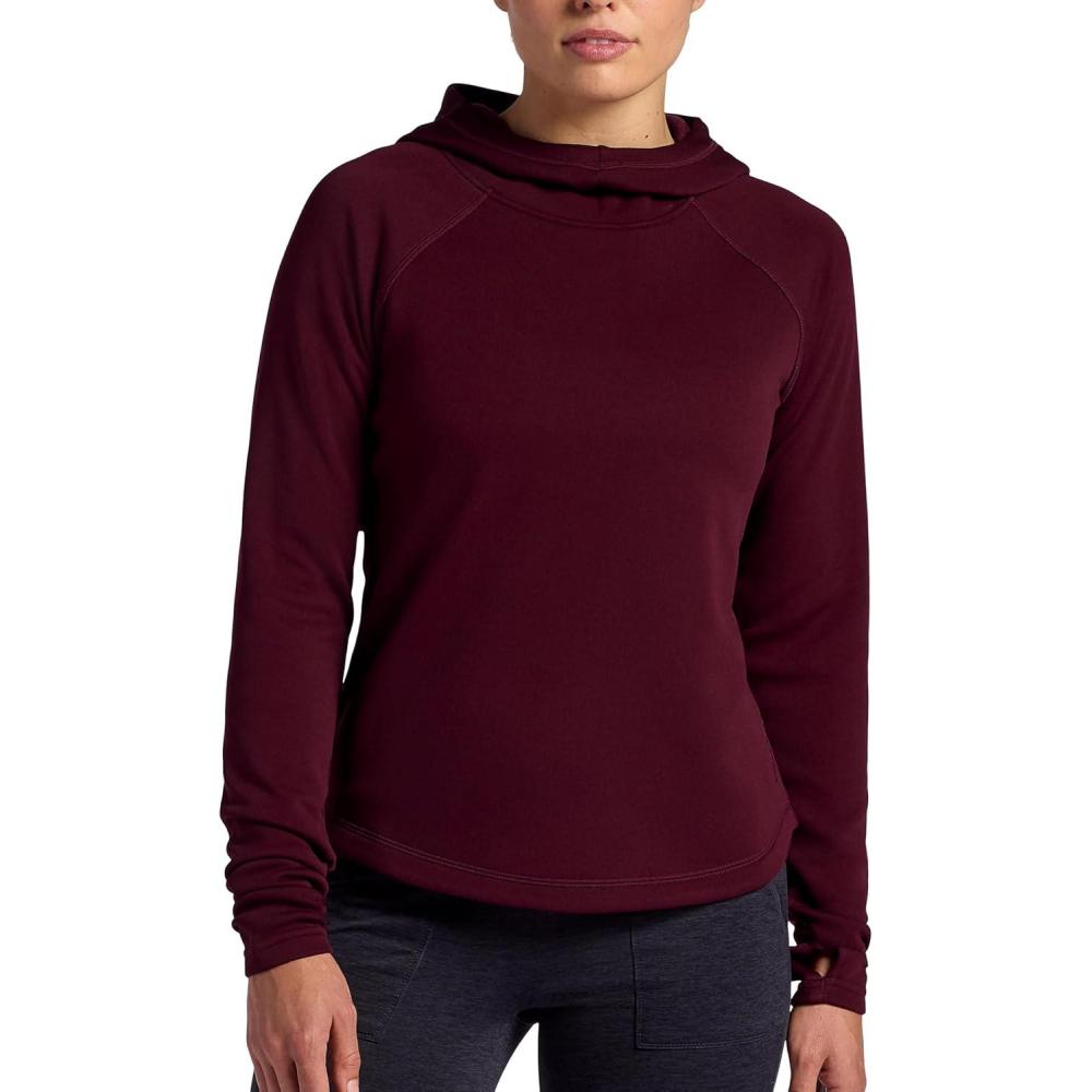 imageHEAD Womens Cowl Hooded Raglan Sweatshirt Slim Fit Soft Heavyweight Faux Fur Polyester FleecePort Royale