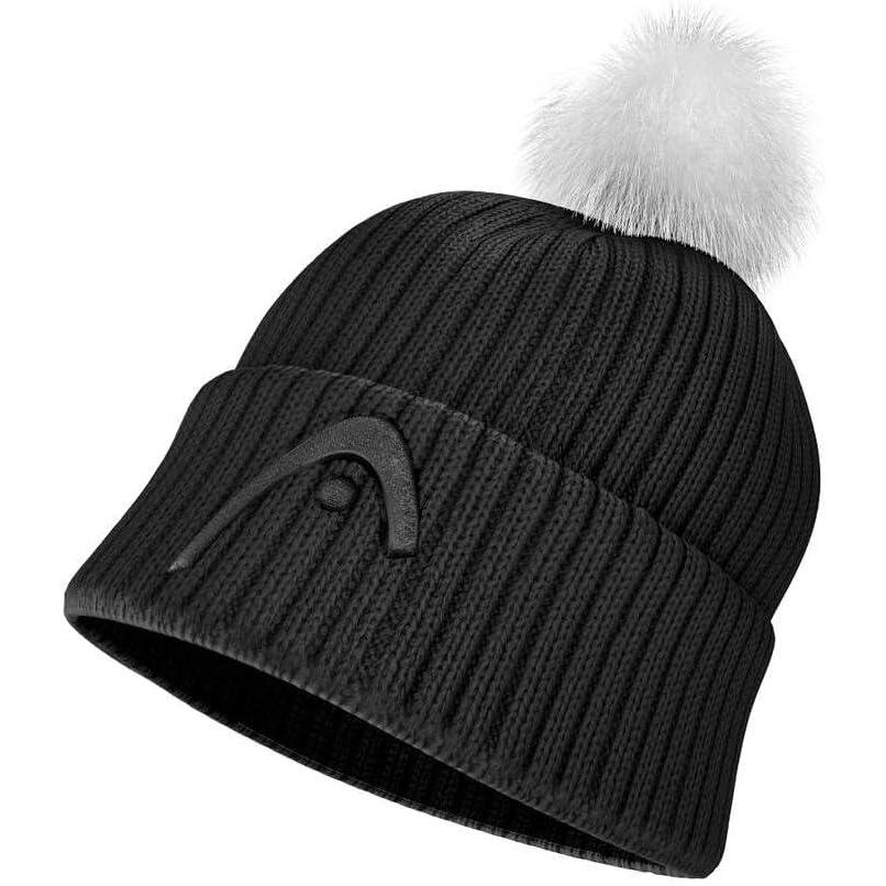 imageHEAD Womens Julia Beanie  Merino Blend Knit Hat with Faux Fur Pom Fleece Lined Winter Aprs SkiDark Pink
