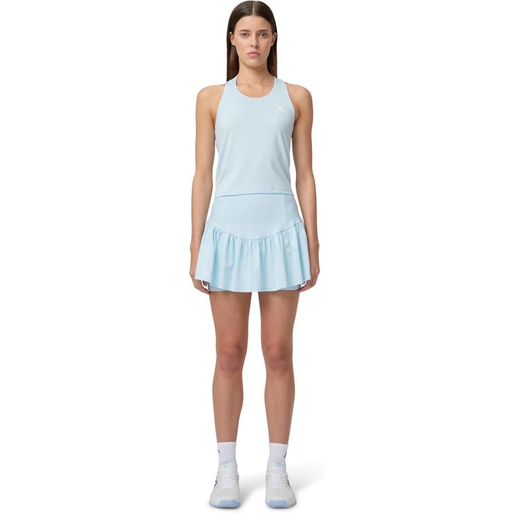 imageHEAD Womens Move Performance Skort MoistureWicking Stretch Athletic Skirt with Builtin Shorts amp HighWaist FitLight Blue White