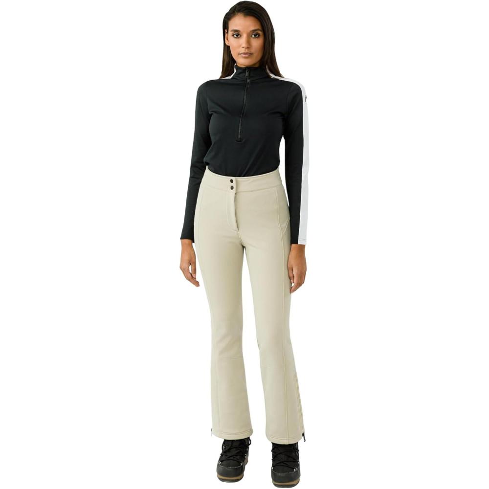 imageHEAD Womens Performance Jet Pant Softshell Ski Pant 4Way Stretch High Waist Slim Fit Snow GaitersCream