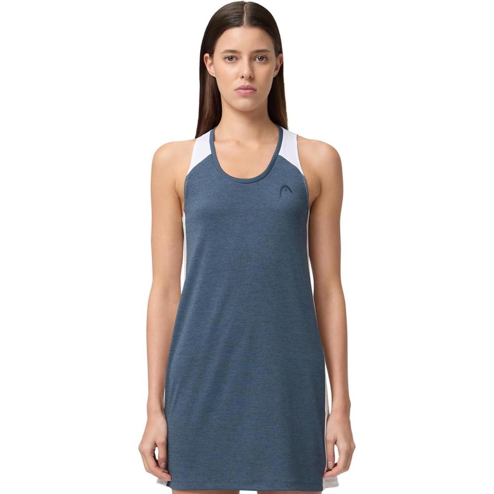imageHEAD Womens Play Tech Dress Moisture Wicking Performance Tennis Dress with Builtin ShortsNavy