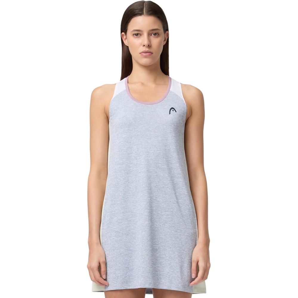 imageHEAD Womens Play Tech Dress Moisture Wicking Performance Tennis Dress with Builtin ShortsSlate