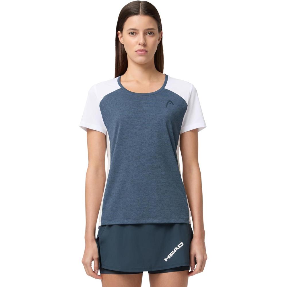 imageHEAD Womens Play Tech TShirt Sporty Performance Tennis Top with Breathable Mesh PanelsNavy