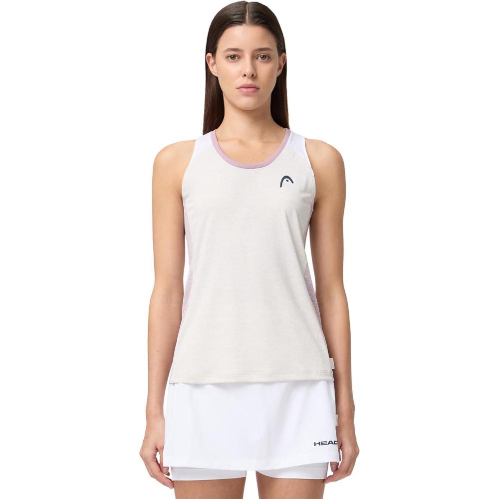imageHEAD Womens Play Tech Tank Top Sporty Performance Tennis Tank with Breathable Mesh PanelsWhite