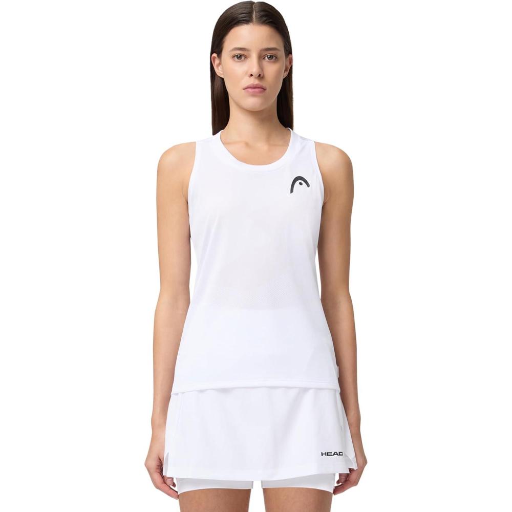 imageHEAD Womens Pro Sleeveless Performance Tank Top Moisture Wicking Tennis Training Top with Breathable Body MappingWhite