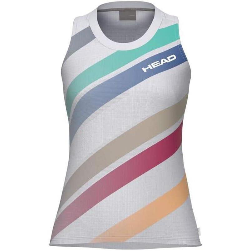 imageHEAD Womens Pro Sleeveless Performance Tank Top Moisture Wicking Tennis Training Top with Breathable Body MappingWhite Print