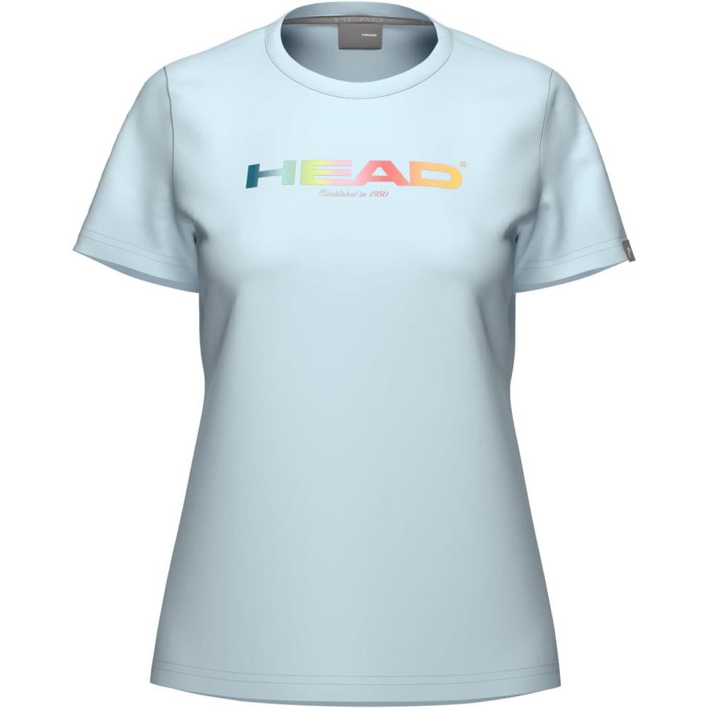 imageHEAD Womens Rainbow TShirt MoistureWicking Logo Tee with Stretch Cotton Blend for Sport and Everyday WearLight Blue