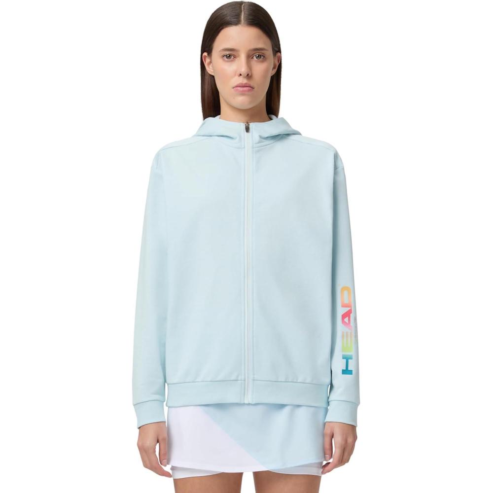 imageHEAD Womens Rally Full Zip Hoodie Performance French Terry Athletic Jacket with MoistureWicking ComfortLight Blue