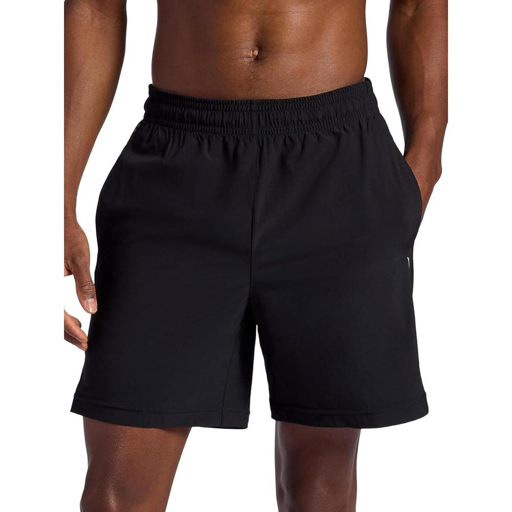 imageHead Mens Crosscourt Short Standard Fit 7 Inseam Stretch Lightweight Material MoistureWickingBlack