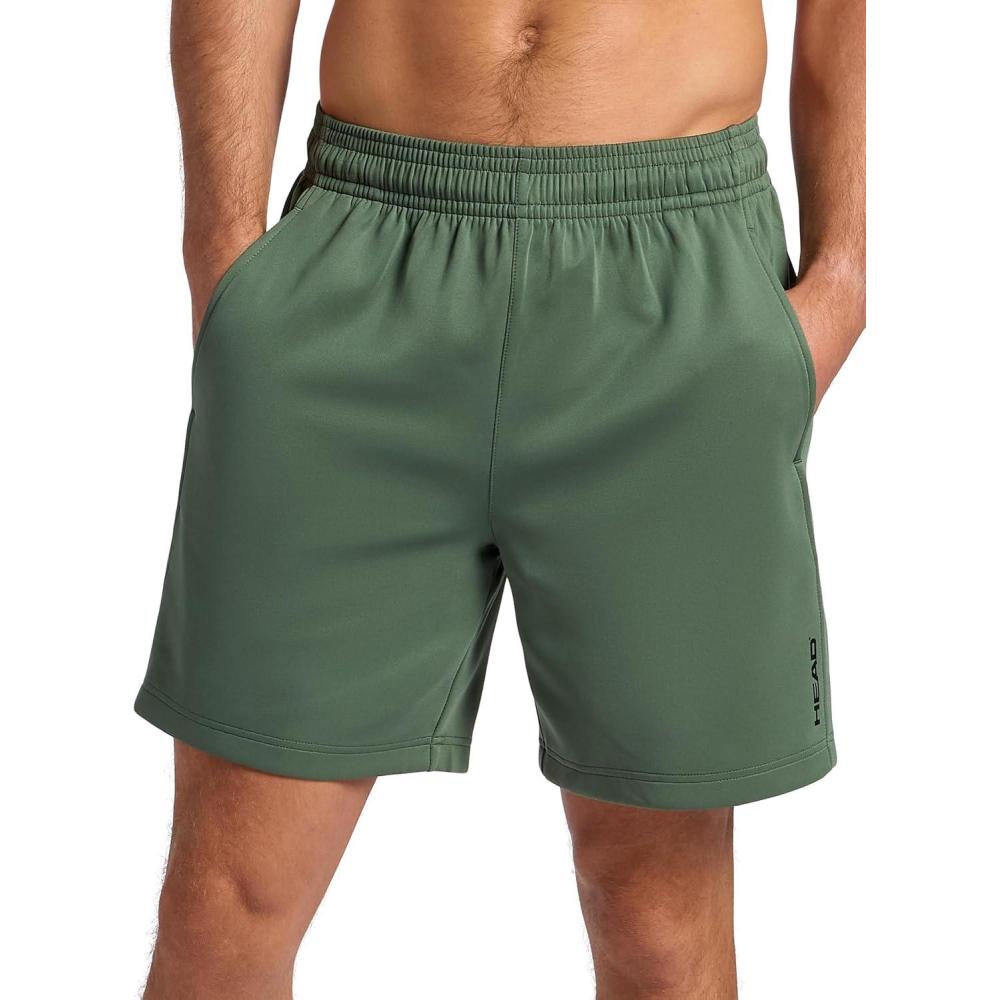 imageHead Mens Elevate Essence Short Standard Fit 7 Inseam Stretch Midweight Micro Pique Scuba MaterialDuck Green