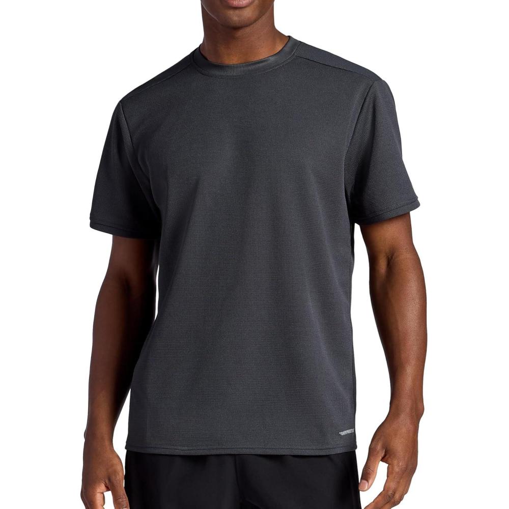 imageHead Mens Elite Flex Short Sleeve Waffle Tech Crewneck TShirt Relaxed Fit Midweight MaterialEbony