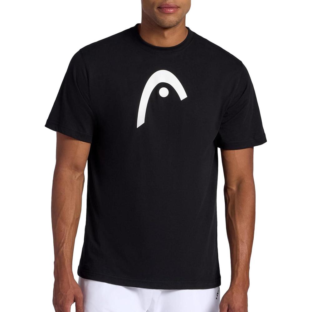 imageHead Mens Graphic Crewneck TShirt Standard Fit Soft Midweight CottonPolyester MaterialBlacklogo