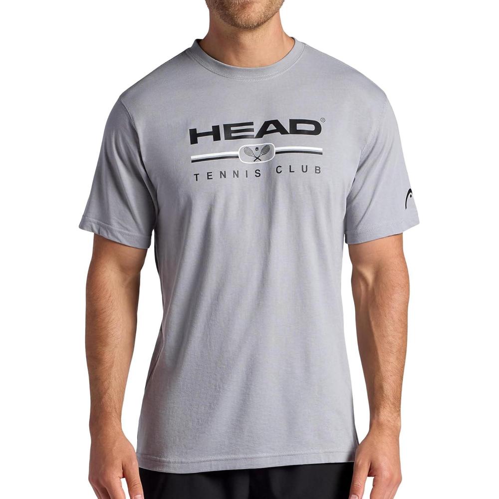 imageHead Mens Graphic Crewneck TShirt Standard Fit Soft Midweight CottonPolyester MaterialSleettennis Club