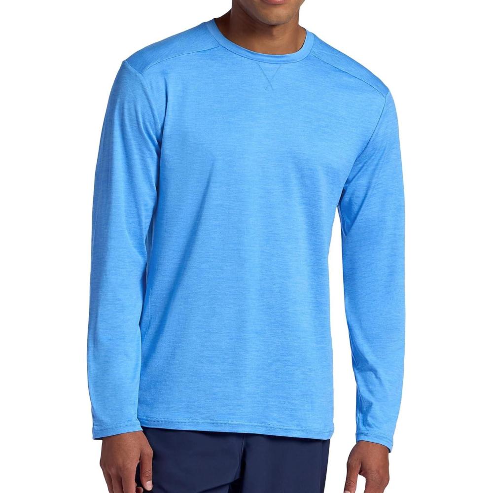 imageHead Mens Guard Long Sleeve Crewneck Top Relaxed Fit Stretch Midweight MaterialSky Heather