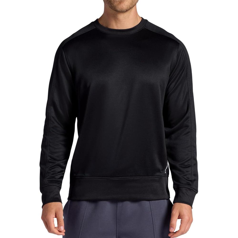 imageHead Mens Heat French Terry Crewneck Long Sleeve Top Standard Fit Midweight MaterialBlack