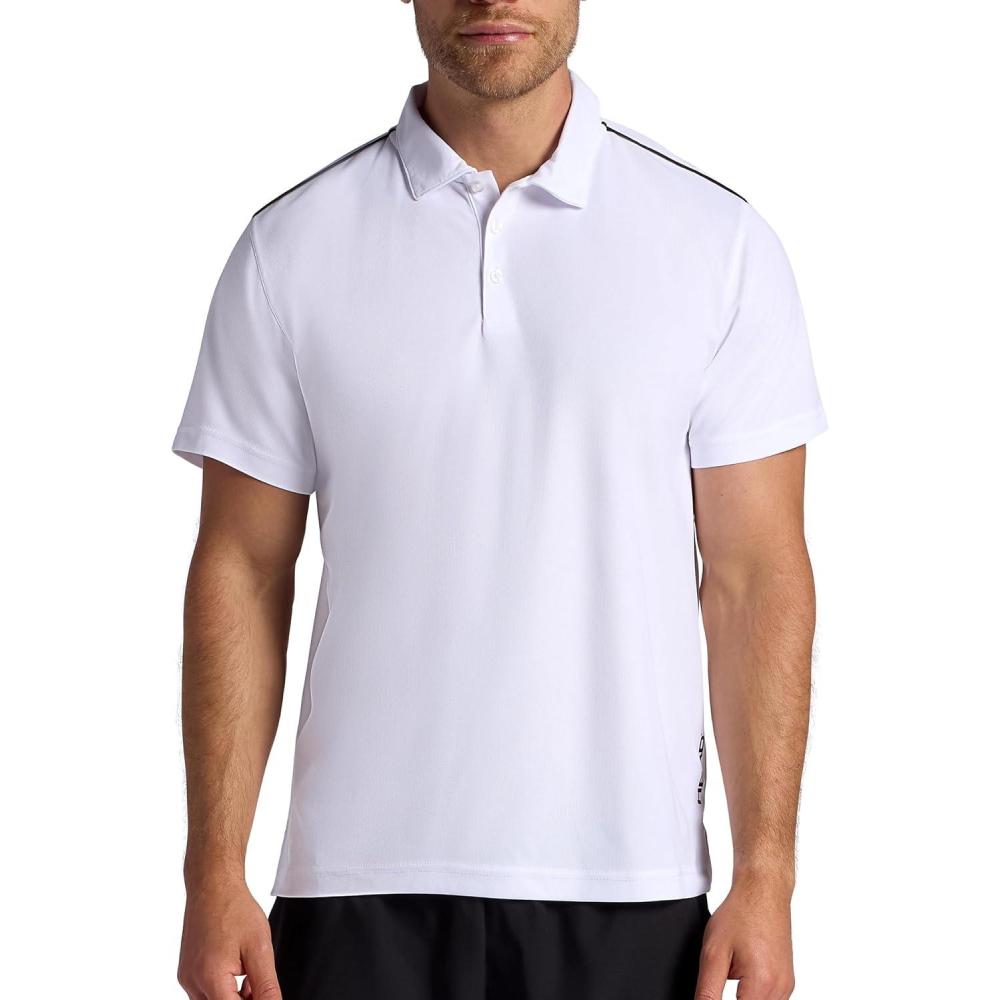 imageHead Mens Net Point Polo Shirt Standard Fit Lightweight Performance Pique MaterialStark White