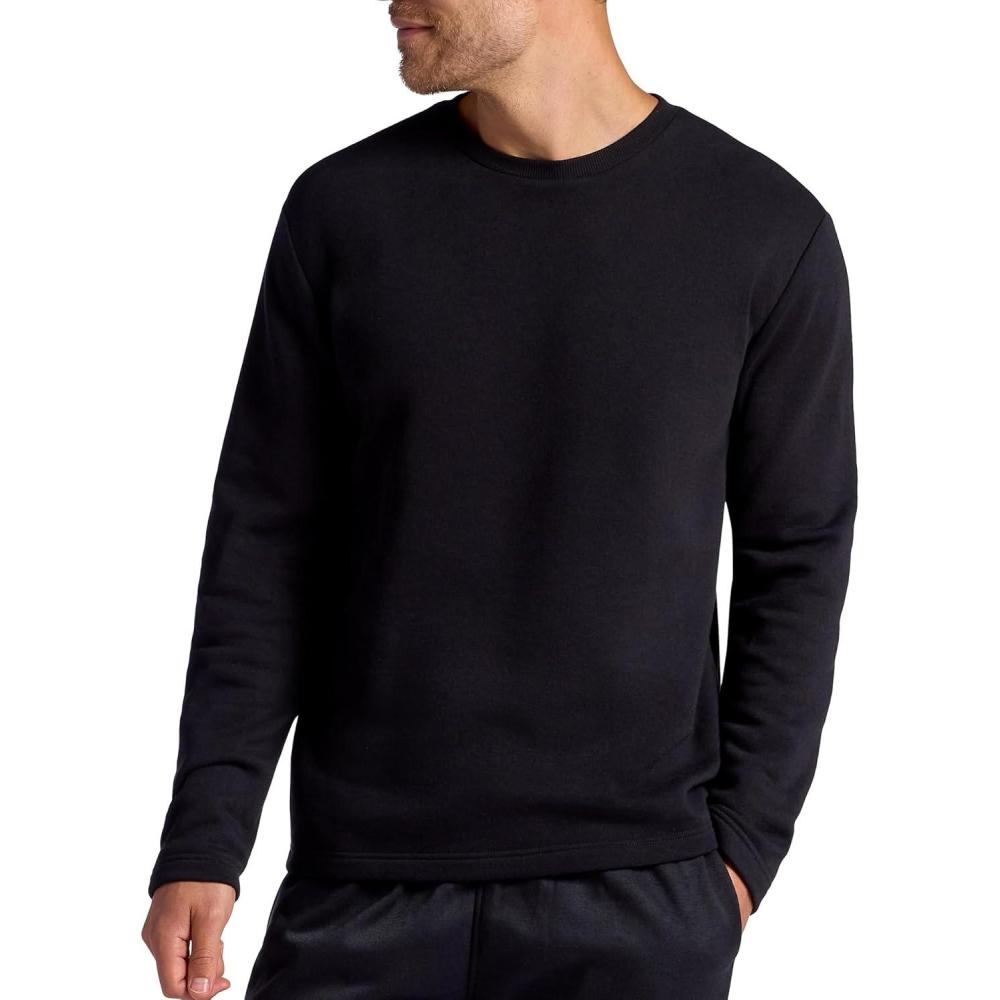 imageHead Mens Reflect Long Sleeve Crewneck TShirt Standard Fit Soft Midweight CottonPolyester MaterialBlack