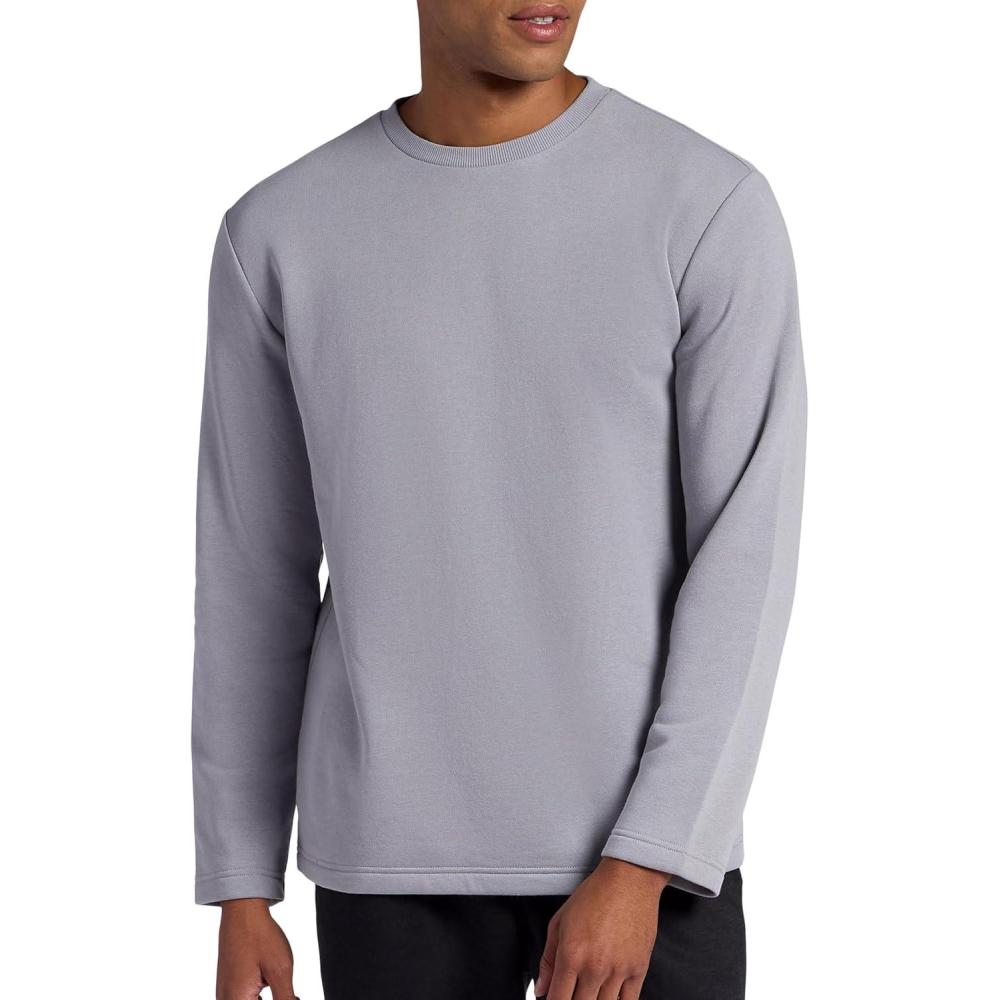 imageHead Mens Reflect Long Sleeve Crewneck TShirt Standard Fit Soft Midweight CottonPolyester MaterialCool Grey