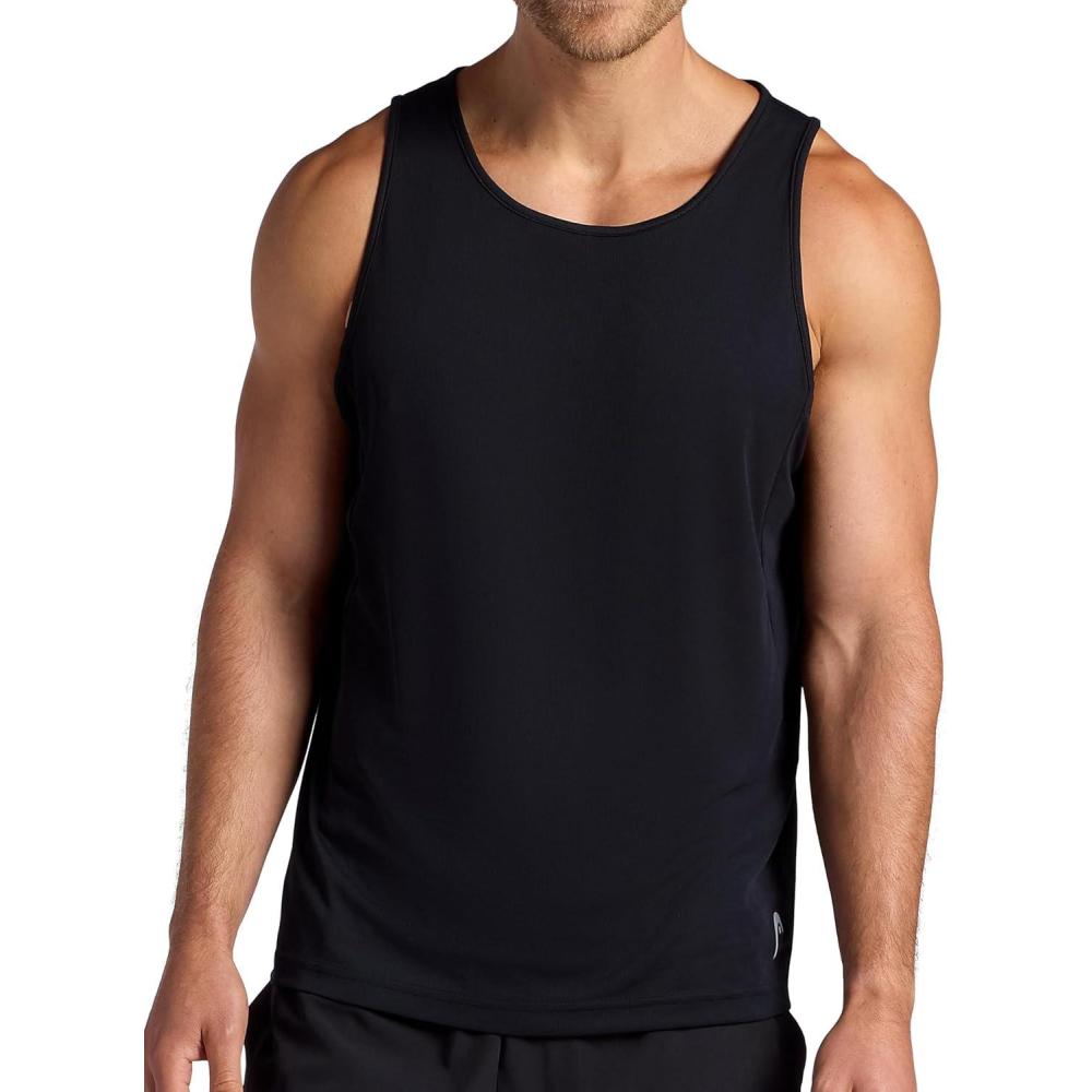 imageHead Mens Spin Serve Hypertek Scoopneck Tanktop Standard Fit Lightweight and BreathableBlack