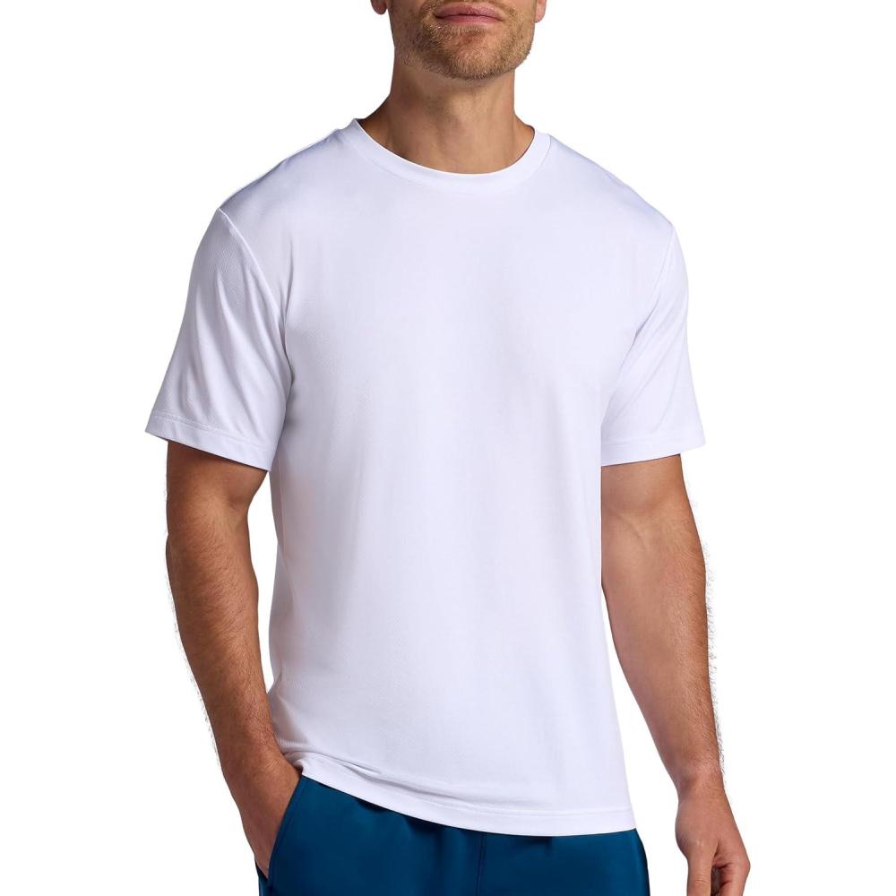 imageHead Mens Top Fit Short Sleeve Crewneck TShirt Standard Fit Stretch Lightweight MaterialStark White