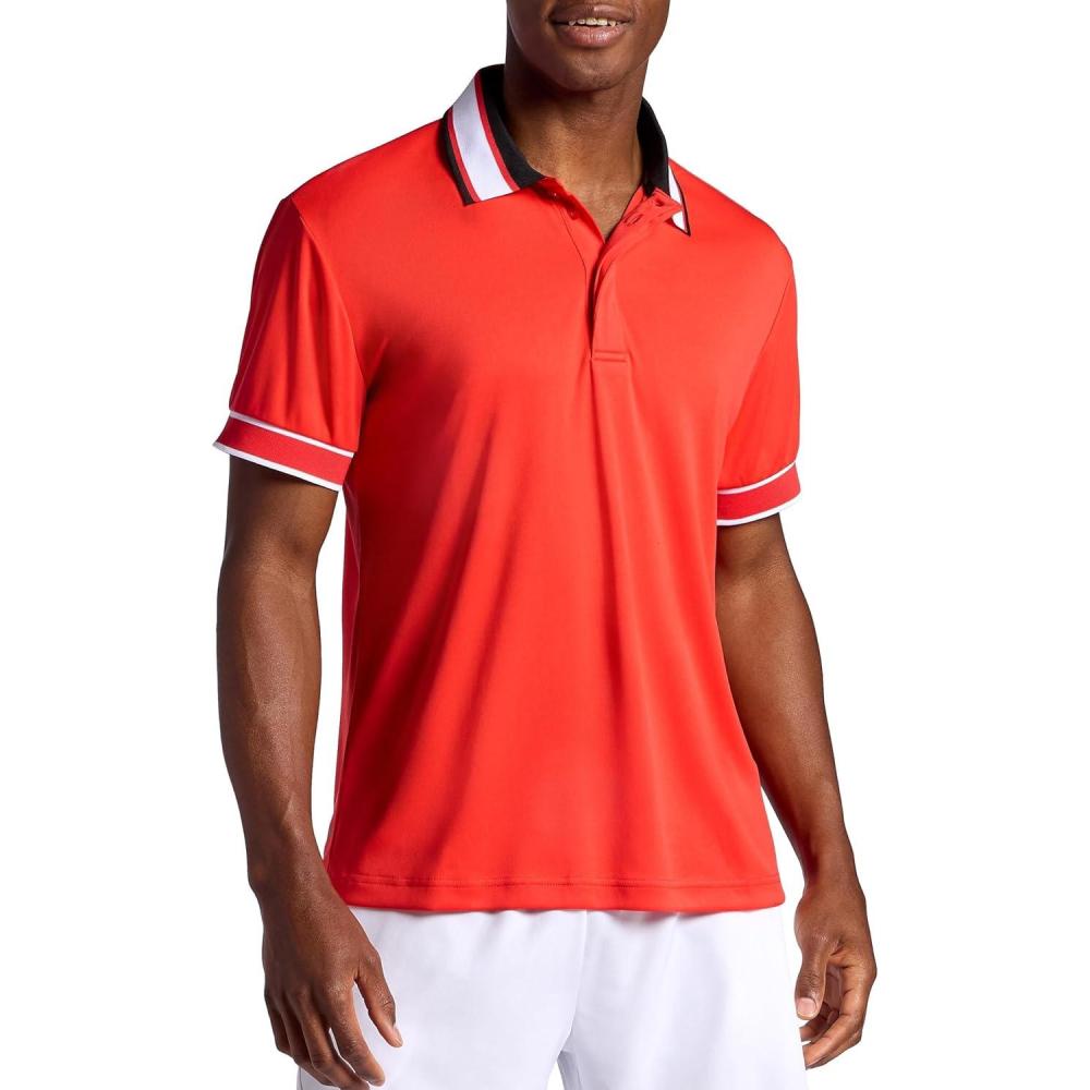 imageHead Mens Volley Style Polo Shirt Midweight Performance Stretch MaterialPoppy Red