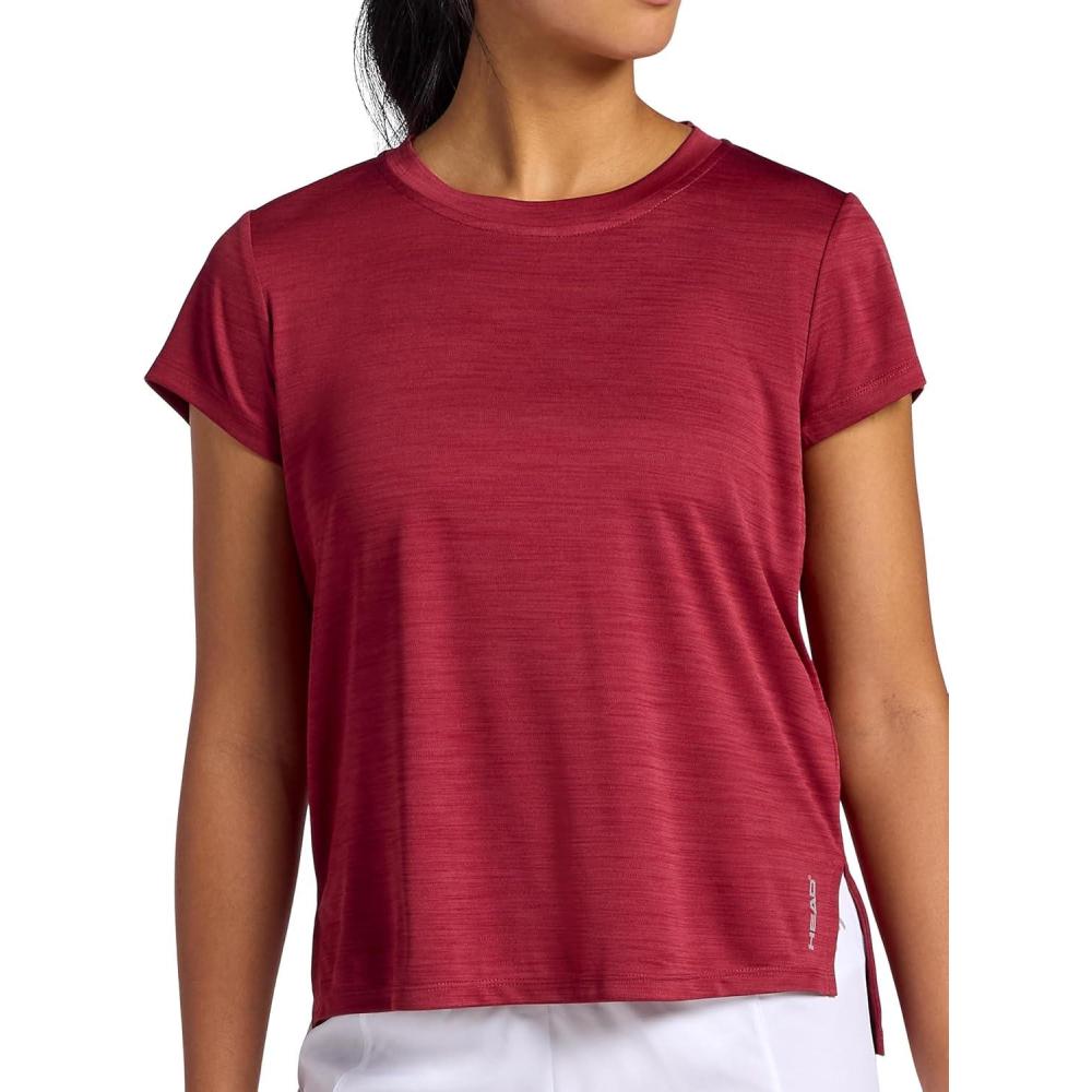 imageHead Womens Alliance Spacedye Crewneck TShirt Relaxed Fit Stretch Midweight FabricRhubarb Heather